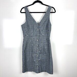 Show Me Your Mumu Arlette Mini Dress Grey Plaid Sleeveless Small 90s Academia